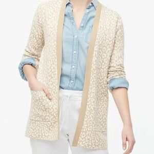 J Crew Cheetah Print Cardigan Size Small